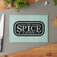 Load image into Gallery viewer, Personalized Glass Cutting Board - The Spice Caddy Design